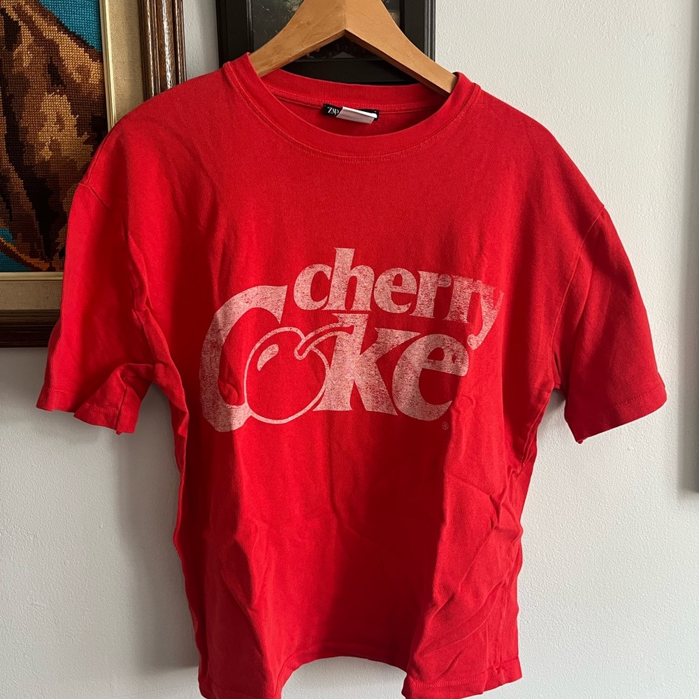 Zara Cherry Red Graphic Tee